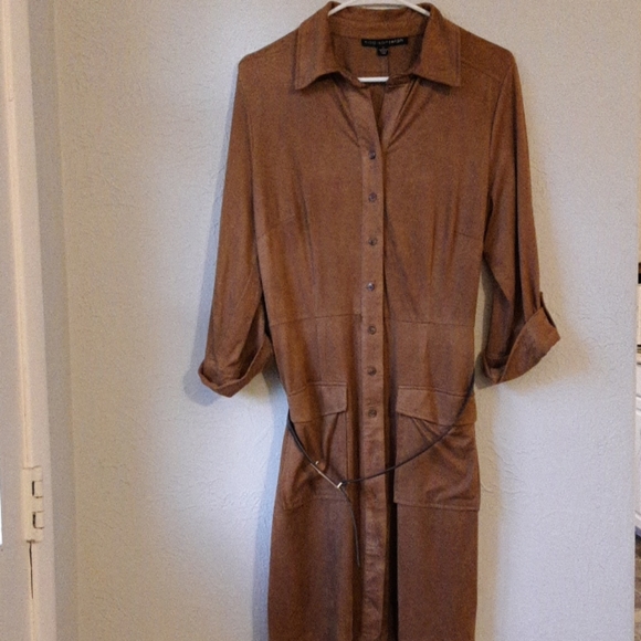 madison leigh Dresses & Skirts - madisonleigh faux suede shirtdress.  12